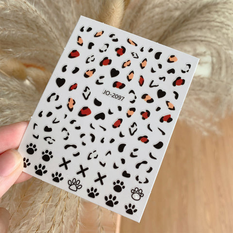 Leopardenmuster Nailart Sticker Aufkleber personalisierter Graffiti Trend mit selbstklebendem Nagelaufkleber m3331202