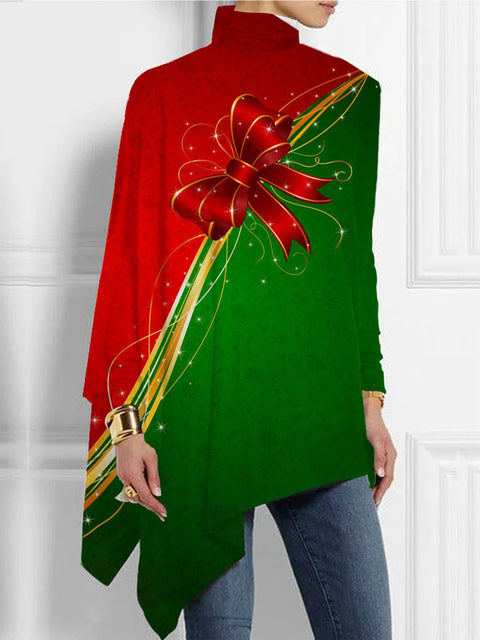 3D printing loose turtleneck urban casual women's T-shirt m302409
