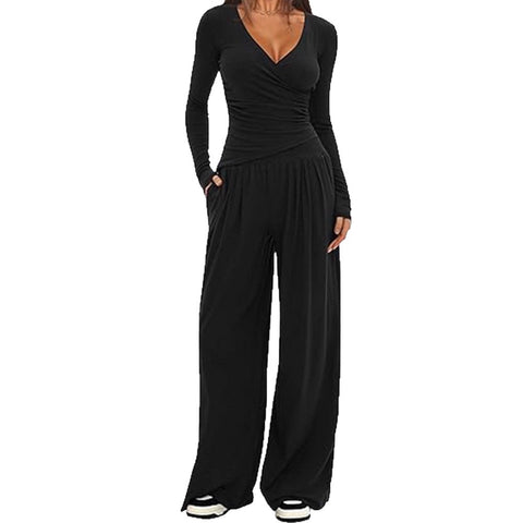 Wide-leg pants set women's long-sleeved multi-occasion sportswear m301804