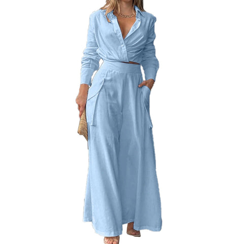 Women's new temperament commuter trend shirt fashion suit women's two-piece set m302064
