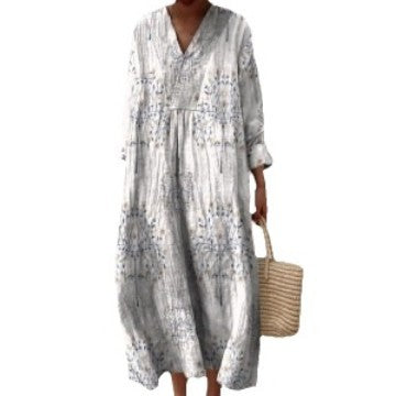 Robe chemise à manches longues pour femme, décontractée, motif floral imprimé 3D, m300911