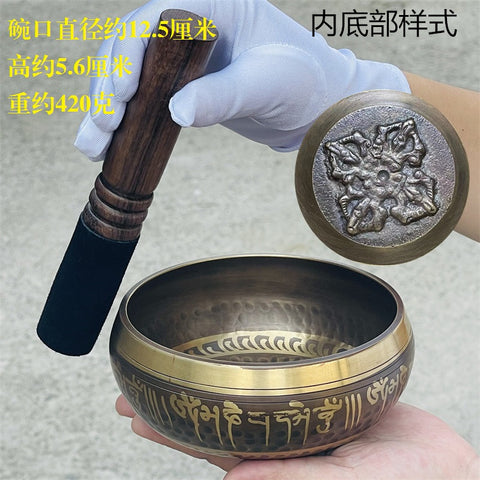 Nepalesische handgefertigte Kupfer-Glockenspiel-Vajra-Stößel Buddha-Klangschale Meditationsschale m3331263 