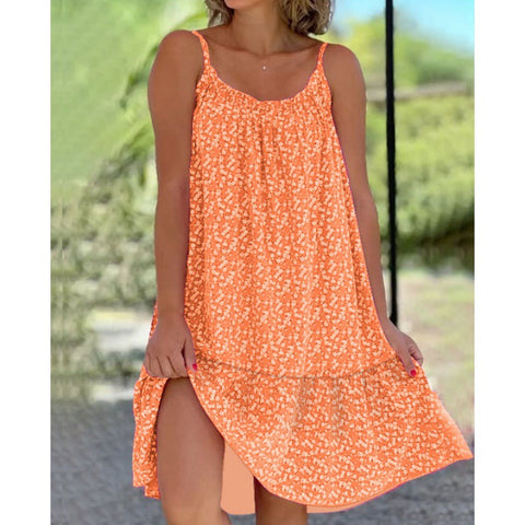 Großes Swing-Blumen-Slip-Kleid in Übergröße M300185 