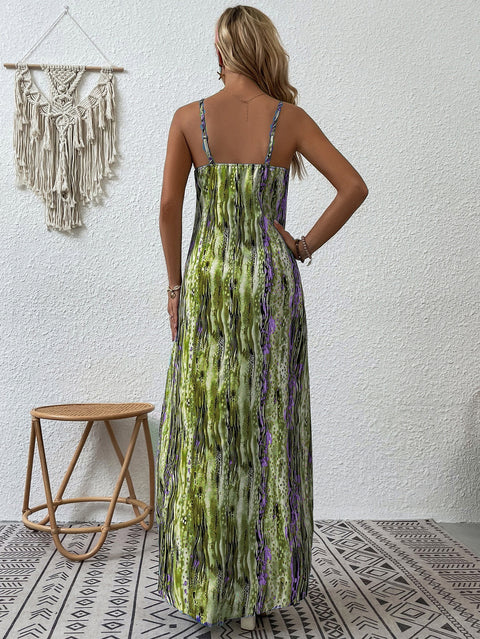 Robe à bretelles taille moyenne à imprimé tendance m300016 