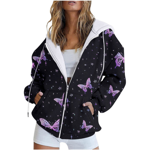 3D printed zipper European size casual fashion women's sweater m301882