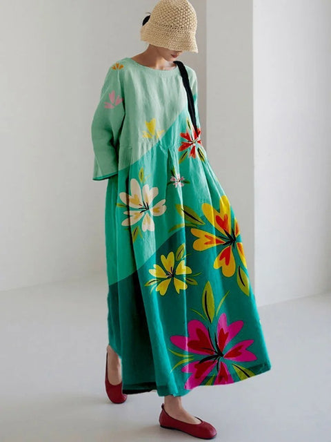 3D-Baumwollimitat-Pull-Frame-Craft-Damen-Pendelkleid m301038