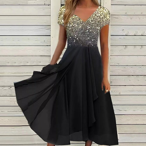 Chiffon Patchwork Damenkleid m300039 
