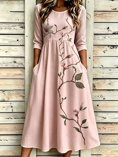 Fashion digital printing wide dress floral m303053