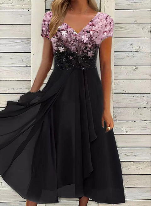 Chiffon Patchwork Damenkleid m300039 