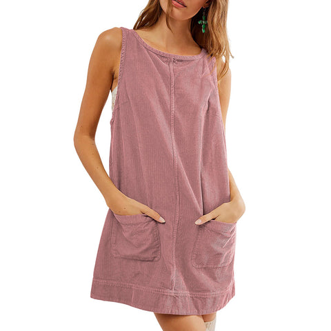 Ärmelloses Westenkleid aus Cord m300965 