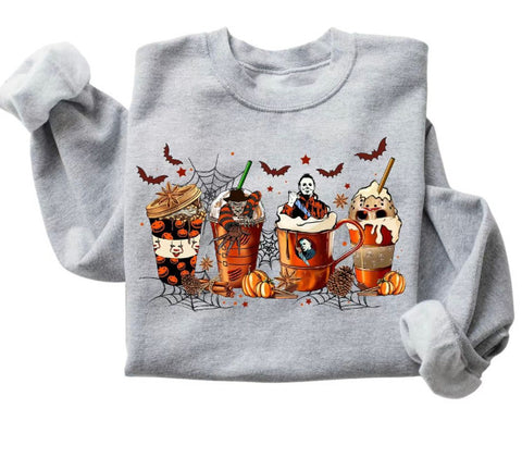 Pull sans capuche à manches longues et imprimé citrouille pour femme M300640 