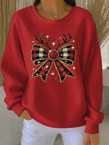Loose outer wear lazy wind snowflake Christmas tree mix and match casual commuter sweater m302516-3