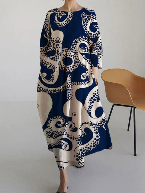 3D-Baumwollimitat-Pull-Frame-Craft-Damen-Pendelkleid m301038
