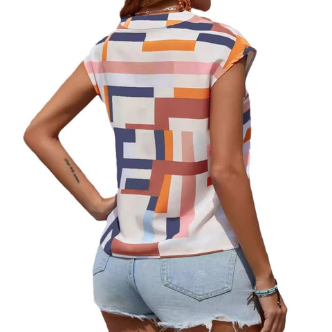 Bedruckter Pullover mit abgeplatztem Ausschnitt, Fledermausärmeln und V-Ausschnitt, Damenoberteil m300948 