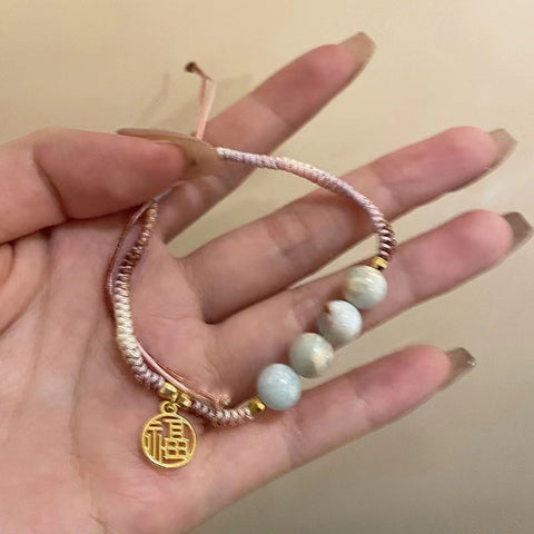 Bracelet en perles de céramique chinoise, bracelet féminin doux et mignon pour fille m3331322