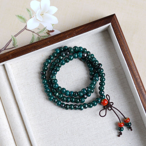 Jouez avec trois cercles et empilez 108 perles Bracelet en céramique Jingdezhen Bracelet de style ethnique m3331303 
