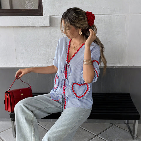T-shirt manches mi-longues style vacances Temperament M301399 