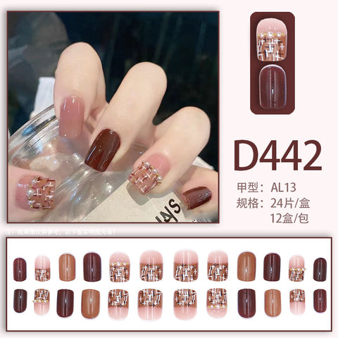 Elegante und frische Temperament Wind Maniküre Eis transparent Strass abnehmbare tragbare Nagel m5010688