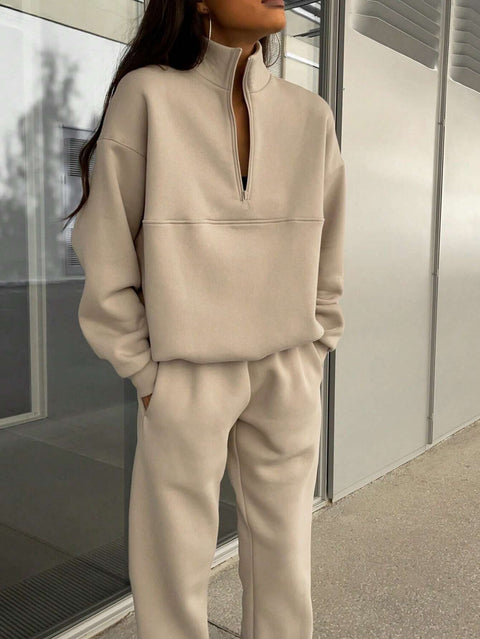 Casual fashion thickened long-sleeved sweater and trousers two-piece set m302209