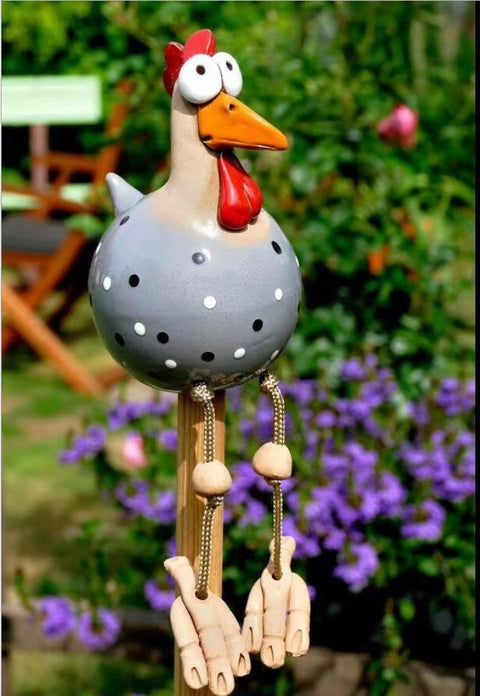 Ornements en résine de clôture de souffle de printemps de poulet à longues pattes m3330987 