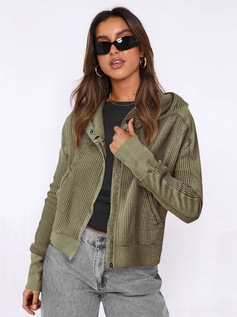 Pull à capuche style décontracté avec fermeture éclair M300474 