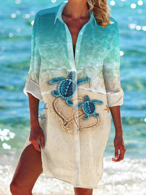 Bikinijacke Shirt Badeanzug Strickjacke Damen bedruckt Resort Strandshirt m301274 
