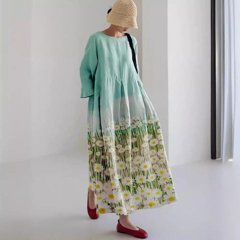 3D-Baumwollimitat-Pull-Frame-Craft-Damen-Pendelkleid m301038