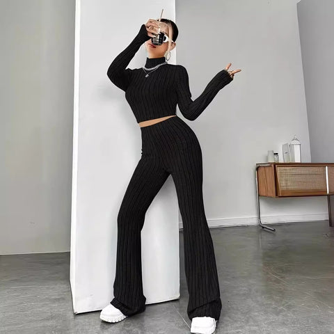 Women's clothing inner with long sleeves and trousers sweater loose set two-piece set m301794
