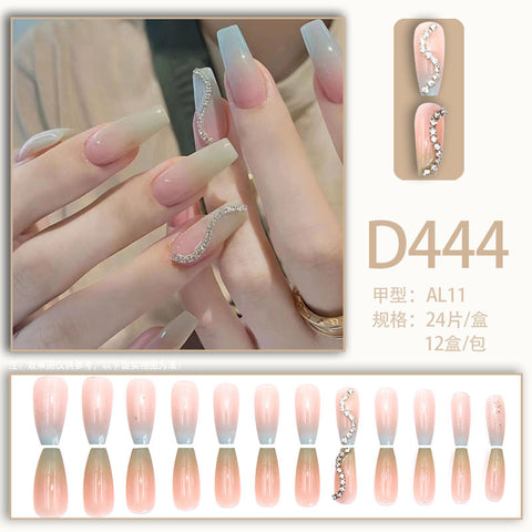 Elegante und frische Temperament Wind Maniküre Eis transparent Strass abnehmbare tragbare Nagel m5010688