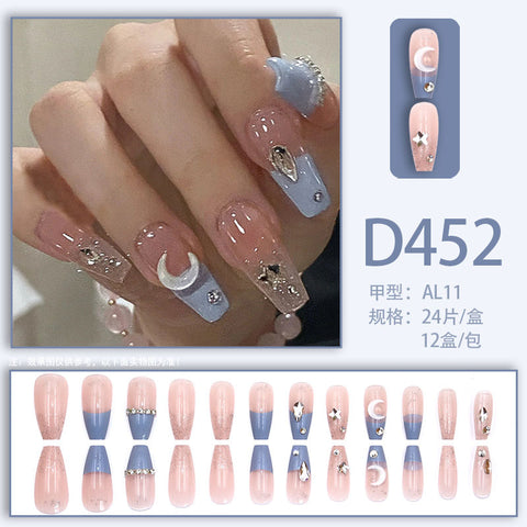 Elegante und frische Temperament Wind Maniküre Eis transparent Strass abnehmbare tragbare Nagel m5010688