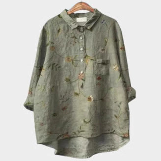 Loose printing round neck casual large size women's T-shirt m302702