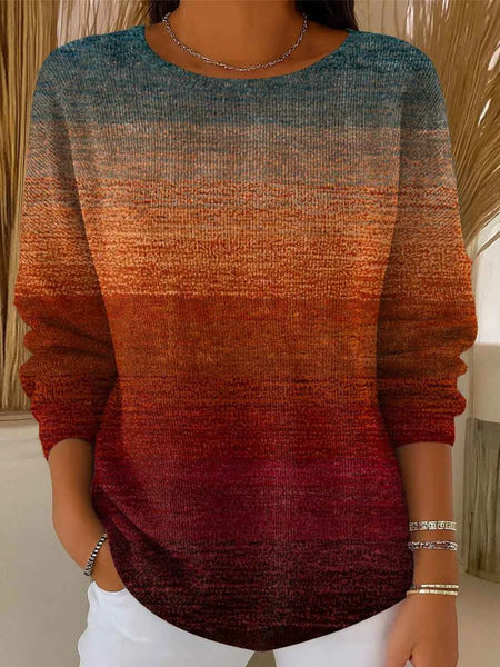 3D digital printing women's fashion round neck casual long-sleeved top m302157
