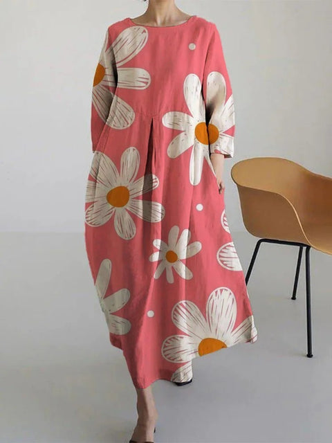 3D-Baumwollimitat-Pull-Frame-Craft-Damen-Pendelkleid m301038