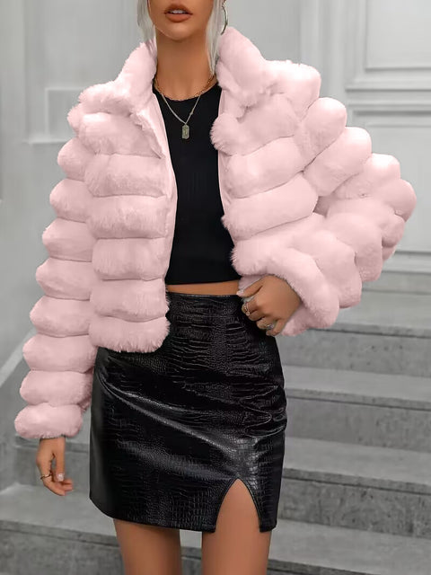 Imitation fur jacket short female versatile ins wind m302146