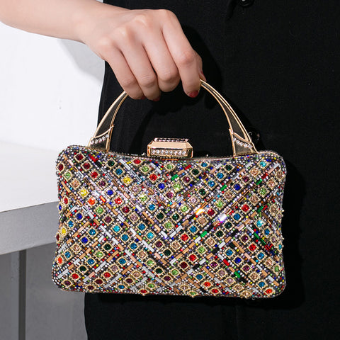 Retro-Bankett-Handtasche mit hohem Diamant-Gefühl für Damen, m3331050