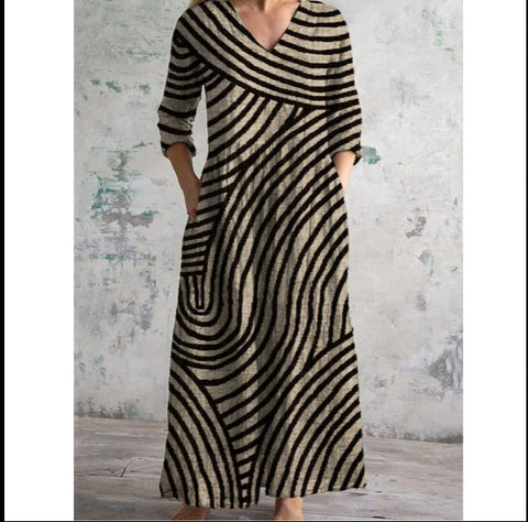 3D-Druck Sommer urban lässig lockeres Kleid Damen m301037