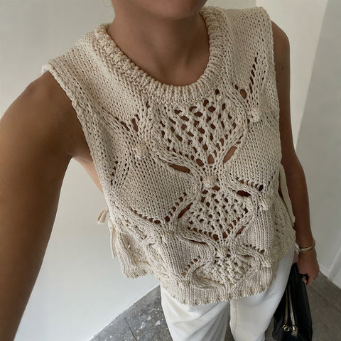 Sleeveless hollow vest vest women's clothing m301383