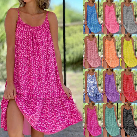 Großes Swing-Blumen-Slip-Kleid in Übergröße M300185 
