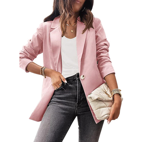 Women's solid color casual long-sleeved small suit OL temperament professional slim top m300430