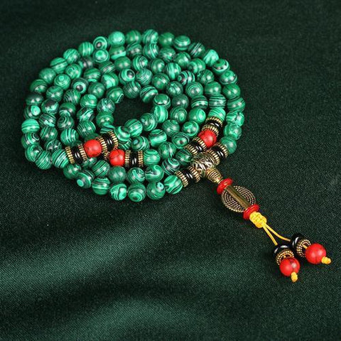 Malachit 108 Buddha-Perlen Armband Runde Perlen 8mm Malachit Buddha-Perlen Rosenkranz Perlen Armband m3331294 