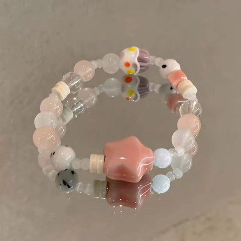 Bracelet en perles de céramique chinoise, bracelet féminin doux et mignon pour fille m3331322