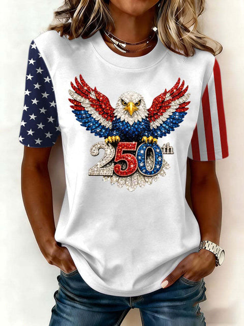 Digital Printed Casual Women's Crew Neck T-Shirt m302372
