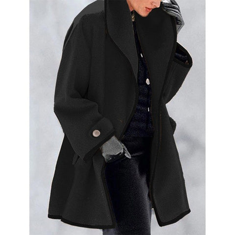 Fashion autumn and winter multi-color crew neck loose hooded woolen coat m300470