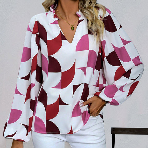 Pullover-Hemd mit geometrischem Aufdruck m300842 