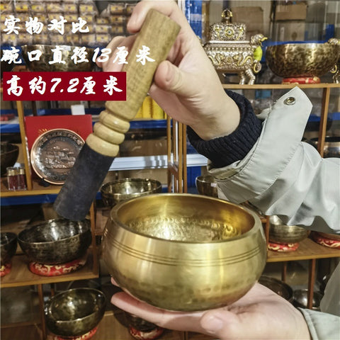 Nepal handgefertigte Kupfer-Klangschale Buddha Klangschale Yoga-Schale Meditationsschale Dreh-Sutra-Schale SPA Klangtherapie m3331267 