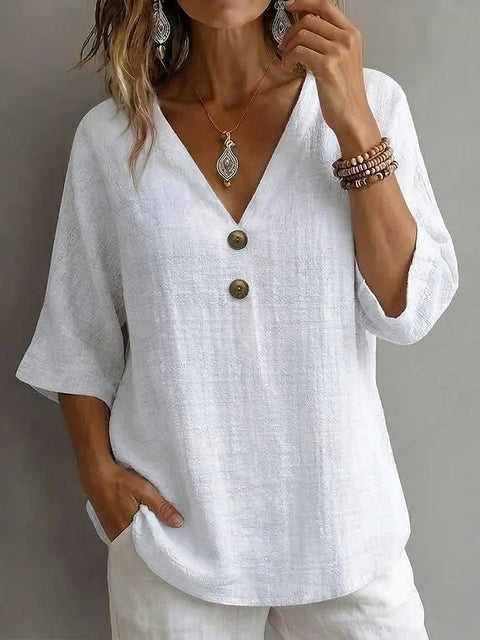 V-neck button-down top m302532