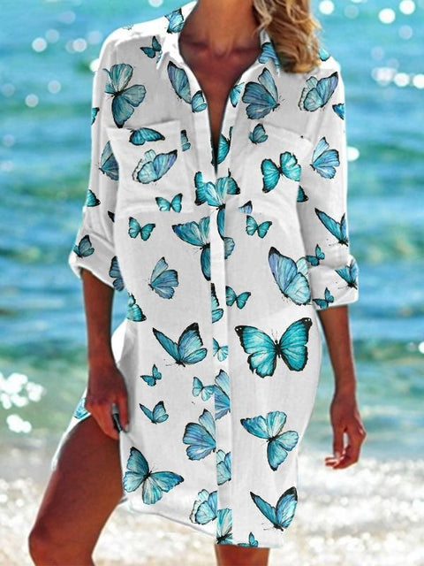 Veste de bikini, maillot de bain, cardigan, chemise de plage imprimée pour femme, m301274 