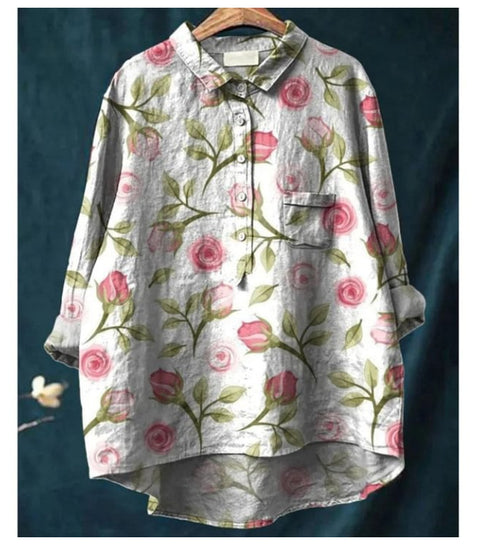 T-shirt ample à col ras du cou pour femme, grande taille, décontracté, imprimé, m301283 
