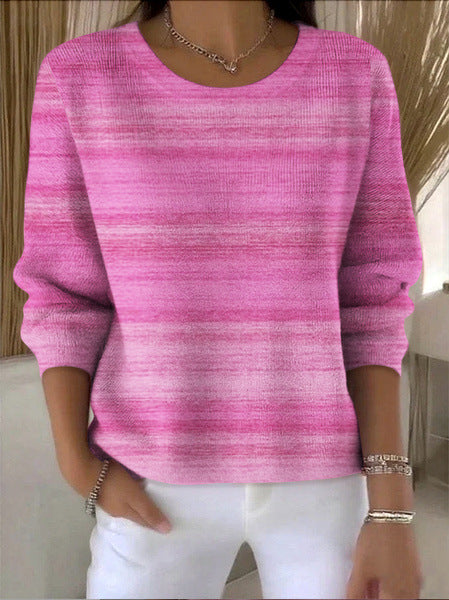 3D digital printing women's fashion round neck casual long-sleeved top m302157