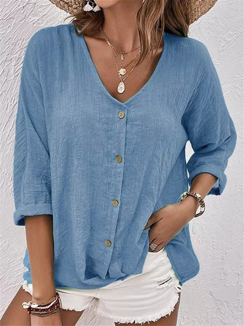 V-Ausschnitt Pullover Kurzarm locker sitzendes Damenshirt lässiges Damentop m301298 